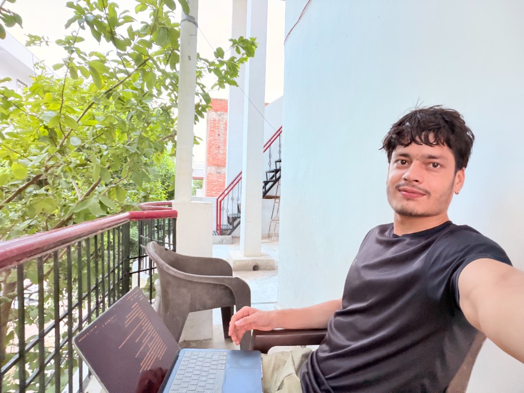 me chilling in the new apartment